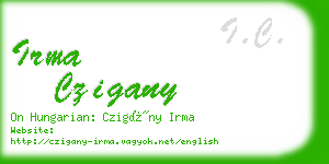 irma czigany business card